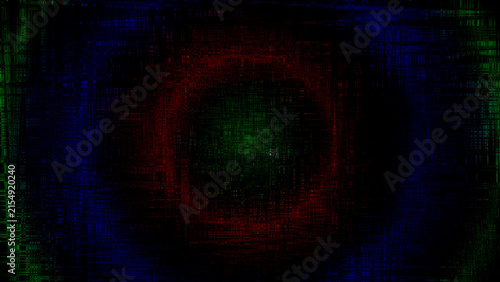 Digital code data background with red and green colors