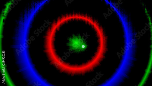 Microscope view of cell with glowing nucleus and membrane