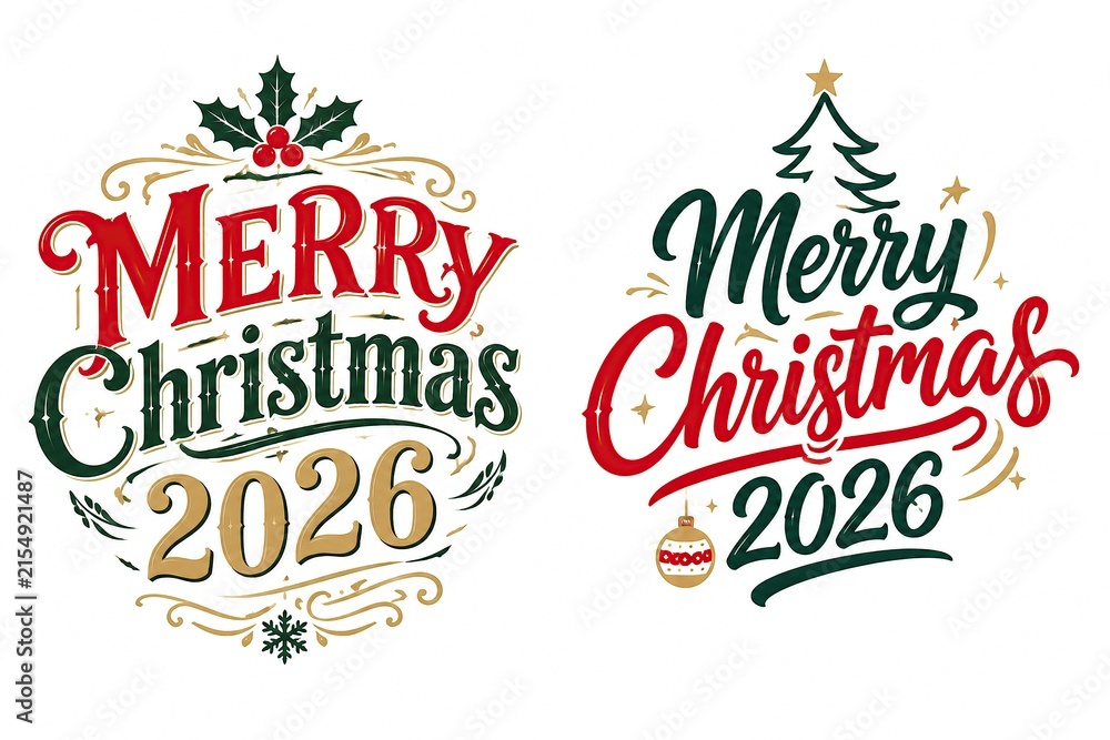 Fototapeta premium merry christmas lettering