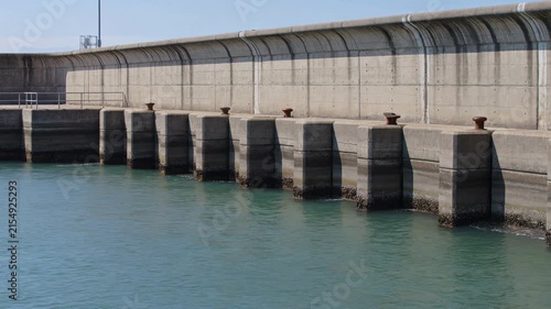 Concrete sea wall protecting the harbor