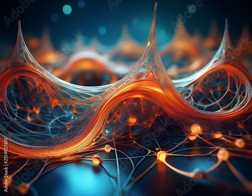 futuristic interconnected organic structures with smooth flowing surfaces representing modern technology and abstract digital network concepts in 3d render