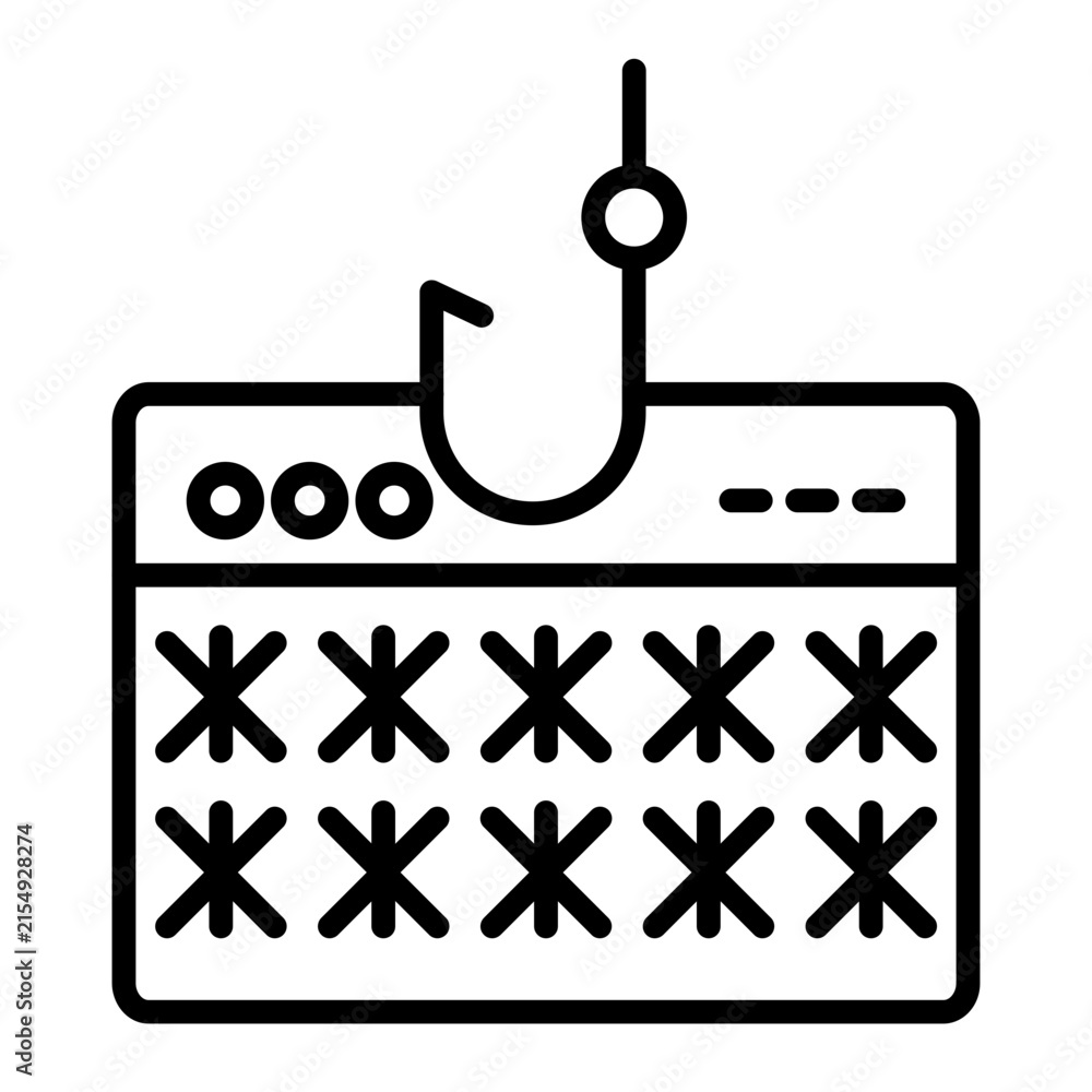 Fototapeta premium Password Phishing Vector Icon