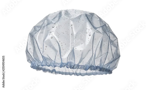 A single shower cap, isolated on pure white backgroun