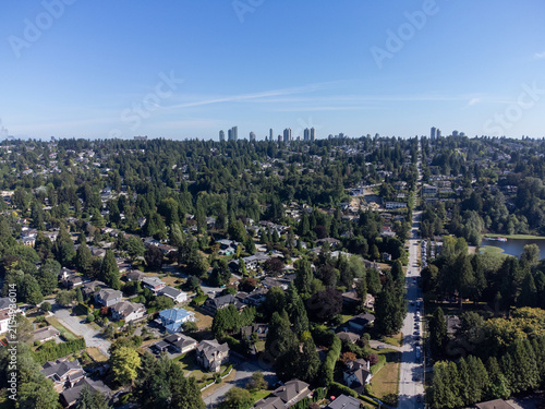 Greater Vancouver seen from above on a beautiful sunny day.