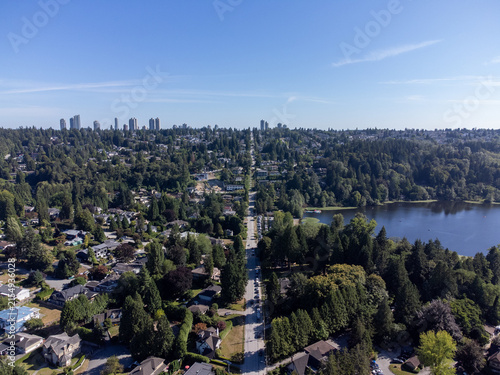 Greater Vancouver seen from above on a beautiful sunny day.