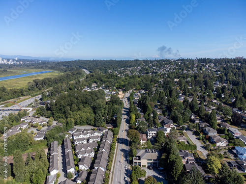 Greater Vancouver seen from above on a beautiful sunny day.