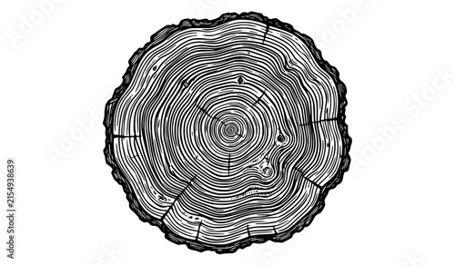 Luxury black and white tree ring wood grain texture vector illustration