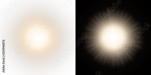 Cuadro en lienzo A pair of radiant stars with glowing light flares are displayed on transparent b