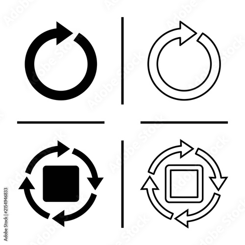 Photography Set of refresh reload rotate arrow icons vector illustration