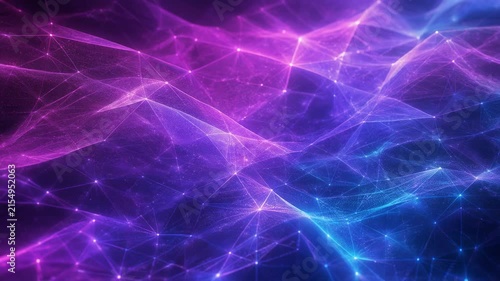 Abstract digital network with glowing purple and blue interconnected points