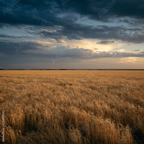 wheat field at sunset