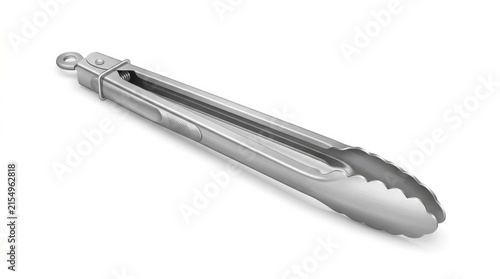 Stainless steel kitchen tongs with scalloped edges for secure gripping