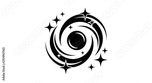 Vector illustration of galaxy spiral icon on a transparent background