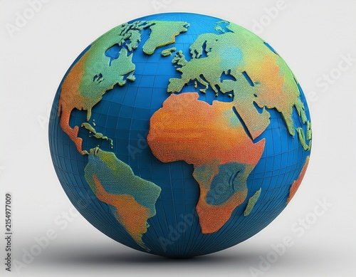 globe earth 3d planet isolated on white background