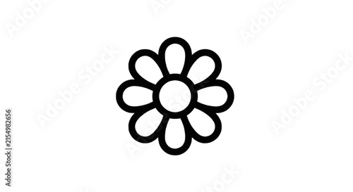 Vector illustration of simple black and white flower icon vector illustration on a transparent background