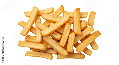 Vector illustration of heap of crispy golden french fries on a transparent background