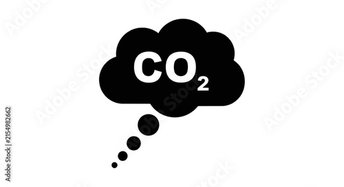 Vector illustration of co2 carbon dioxide gas emission icon on a transparent background