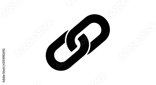 Vector illustration of black chain link icon on a transparent background