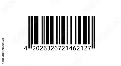 Vector illustration of barcode label with numbers on a transparent background