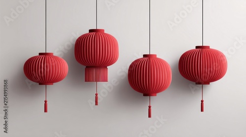 Festive chinese lanterns illuminate with vibrant color
