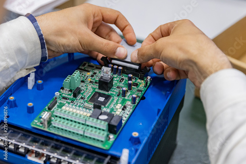 Belarus. Mogilev. Assembly of an electronic device.