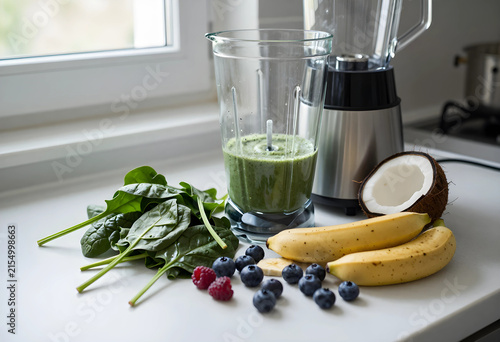 Green smoothie in a blender...