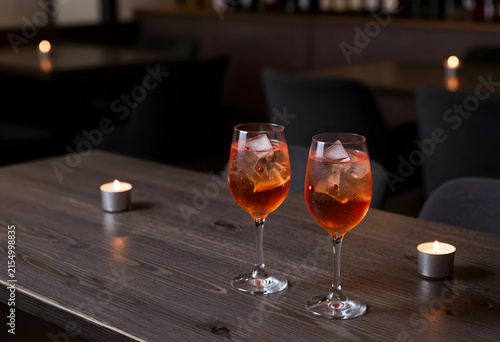 Two aperol spritz cocktails...