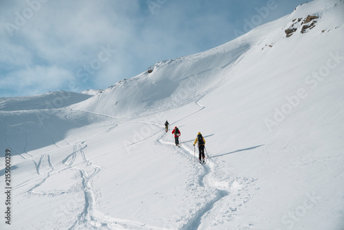 Free skiing in Voss, Norway. On the way to Øyastølsfjellet in Jordalen. Normal winter activity in Norway. 