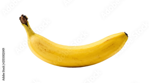 Canvastavla Yellow ripe banana isolated on transparent background for healthy diet and fruit snack use