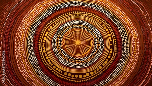 abstract circular pattern with brown and gold tones dot art aboriginal art dot art aboriginal art