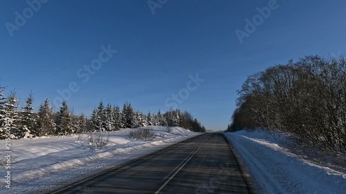 winter road in the morning