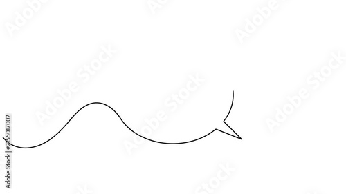 Animated bookmark inside a speech bubble icon sign continuous one line drawing moving on white background minimalist single art social media story and clip save symbol animation