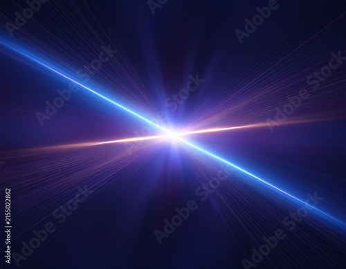 abstract dual beam glowing lens flare