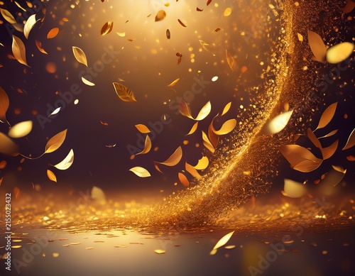 golden falling confetti