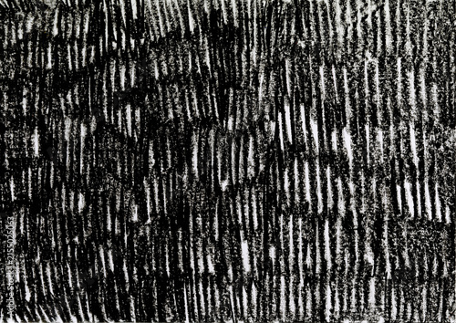 Foto Black Oil Pastel Texture, Hand-Drawn Abstract Background.