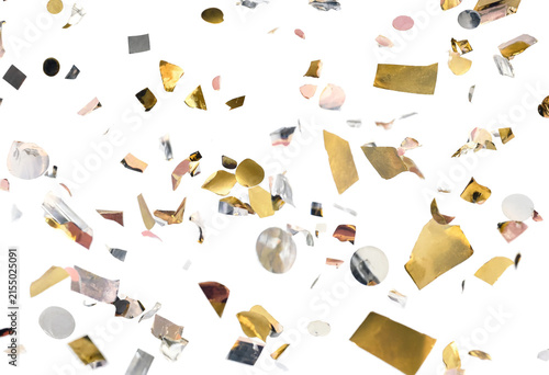 Metallic Confetti Celebration Elements Isolated PNG