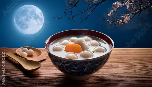 warm tangyuan under the full moon