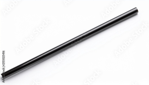 black drinking straw isolated on a white background