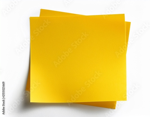 yellow note paper isolated on white background
