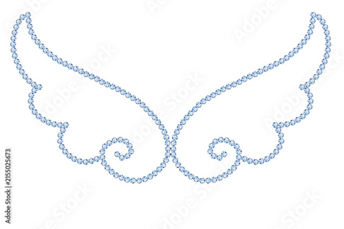 Canvastavla Elegant diamond angel wings outline with rhinestone crystal - Luxury graphic illustration