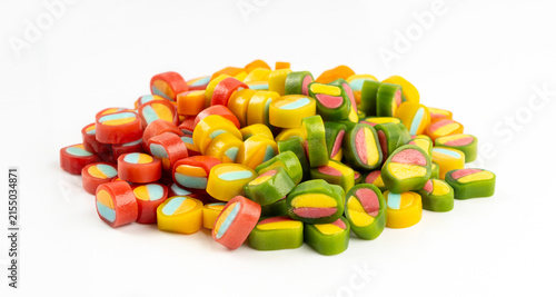 Картината върху платно Round gummy candy piles set isolated