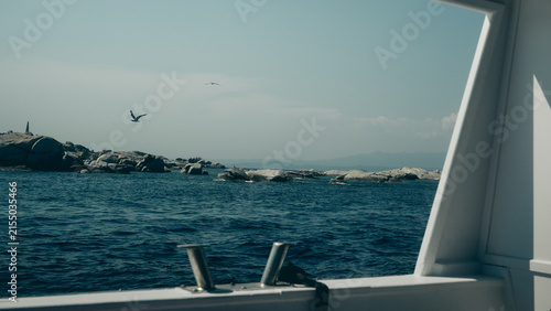 view of the sea from a boat in Sardinia
