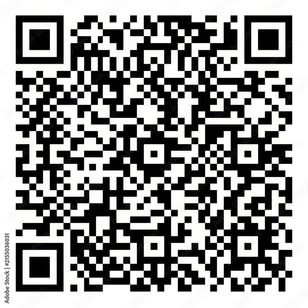 Fototapeta premium High contrast black and white QR code for digital scanning purposes.