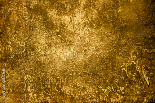 Distressed Golden Industrial Concrete or Wall Texture with Patina