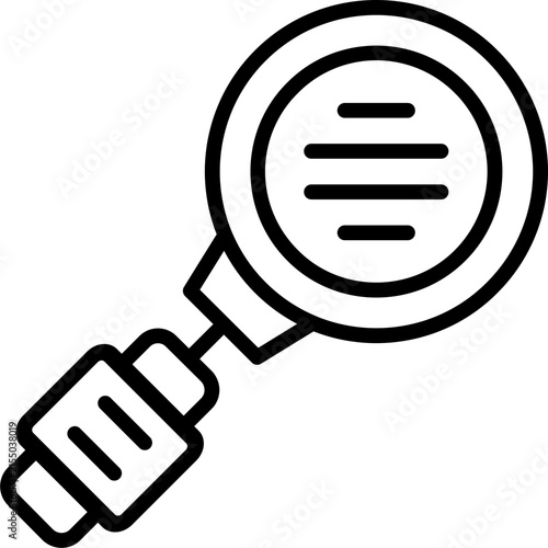 Business Research and Data Investigation Line Icon