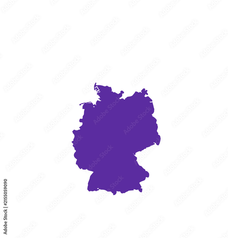 Obraz premium Solid purple silhouette flat map of Germany vector graphic design element for travel geography tourism and international educational mapping art projects