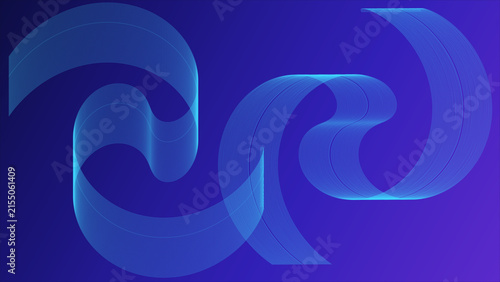Abstract blue and purple flowing line background vector.