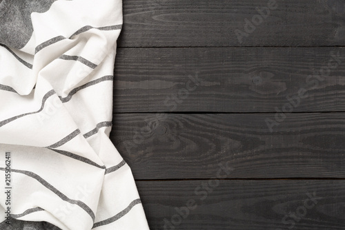 Canvastavla Kitchen napkin on wooden background, top view