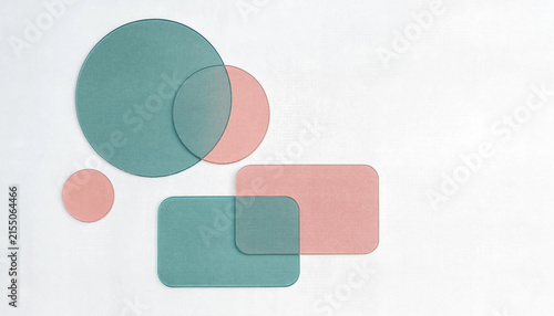 Minimal abstract geometric background with pastel shapes