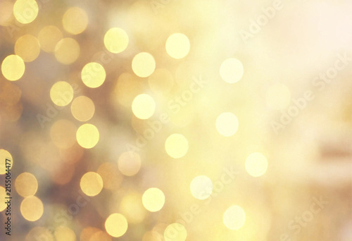 Golden bokeh lights abstract background